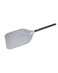 Omcan 47-1/4" Perforated Aluminum Pizza Peel with 11-4/5" x 15-3/4" Rectangular Blade