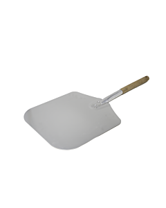Omcan 12″ x 14″ Aluminum Pizza Peel with Wood Handle - 3 Length Configurations Available