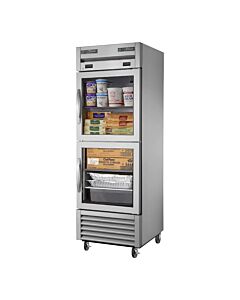 True T-23DT-G-HC~FGD01 One Section Reach In Combination Refrigerator / Freezer with Glass Doors