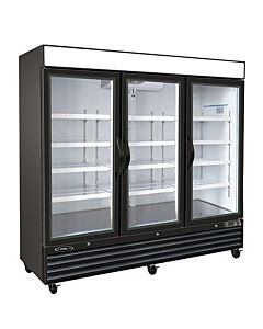 Kool It KGF-72DV 81" Triple Glass Door Display Freezer - 72 Cu. Ft. - CA