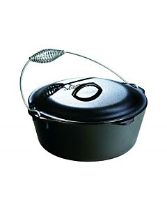 Lodge L10D03 7 Qt. Cast Iron Dutch Oven with Spiral Bail Handle - USA