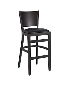 Unichairs Lisbon Barstool Fixed Chair Dark Brown Chair Frame Black Seat 38"H - CA