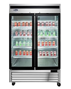 Atosa MCF8703ES 54" Bottom Mount Two Glass Door Merchandising Freezer - CA