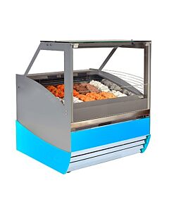 Frost Tech MG24-GF 85" Square Glass Front Gelato Display Case, Front and Side Glasses with Heaters - 24 Pans, 220V - CA