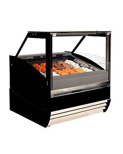 Frost Tech MG18-GF 65" Square Glass Front Gelato Display Case, Front and Side Glasses with Heaters - 18 Pans, 220V - CA