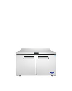Atosa MGF8409GR 48" Solid Two Door Worktop Refrigerator with Backsplash - 13.4 Cu. Ft. - CA