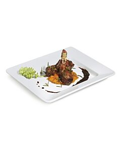 GET ML-11-W Milano™ 12" x 10" Rectangular Plate, .75" Deep - 12/case