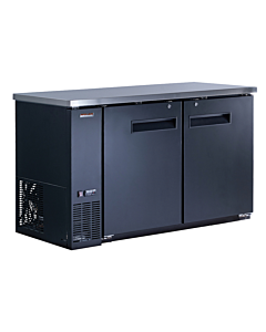 New Air NBB-60-SB 59" Two-Solid Door Back Bar Refrigerator with 546L Capacity - 115V, 1/5HP