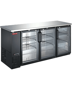 New Air NBB-72-SG-N 72" Two-Glass Door Back Bar Refrigerator with 612L Capacity - 115V, 1/4HP
