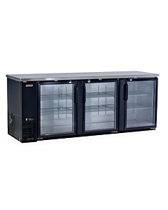New Air NBB-90-SG 90" Three-Glass Door Back Bar Refrigerator with 916L Capacity - 115V, 1/4HP