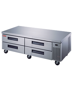 New Air NCB-072-SS 72" Four Drawer Stainless Steel Refrigerated Chef Base with 1340L Capacity - 115V, 1/6HP