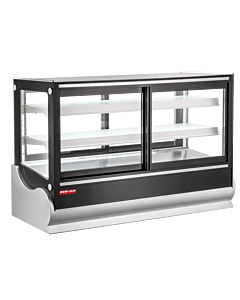 New Air NCDC-60-SV 59.5" Glass Refrigerated Self-Serve Countertop Display Case with 325L Capacity - 110-120V, 400W