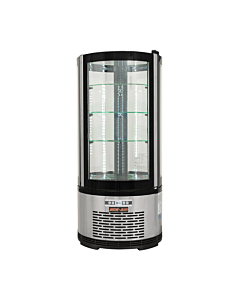 New Air NDC-010-RD 19" Circular Countertop Refrigerated Display Case with 100L Capacity - 115V, 1/5HP