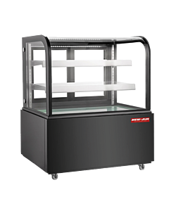 New Air NDC-36-CG 36" Curved Glass Floor Refrigerated Display Case with 270L Capacity - 120V, 380W
