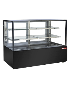 New Air NDC-71-SG 71" Square Glass Floor Refrigerated Display Case with 830L Capacity - 115V, 960W