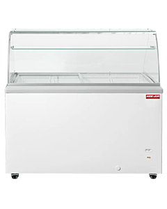 New Air NIF-60-DC 60" Ice Cream Dipping Cabinet with Glass Canopy and 395L Capacity - 115V, 2.9A
