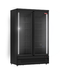 New Air NGF-49-HB 49" Two Glass Door Reach-In All Black Freezer with 702L Capacity - 115V, 9.7A
