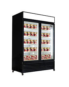 New Air NGF-122-H 54.5" Two Glass Door Reach-In Freezer with 1073L Capacity - 115V, 12.5A