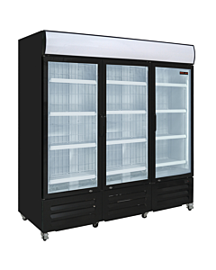 New Air NGF-182-H 78.5" Three Glass Door Reach-In Freezer with 1570L Capacity - 115V, 15.9A