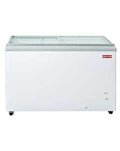 New Air NIF-50-FG 50" Flat Glass Top Ice Cream Freezer with 309L Capacity - 115V, 2.3A