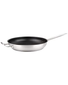 Omcan Non-Stick Stainless Steel Fry Pan with Help Handle