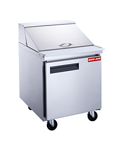 New Air NPT-029-MSA 29" Refrigerated Solid Door Mega Top Salad/Sandwich Prep Table with 186L Capacity - 115V, 225W - CA