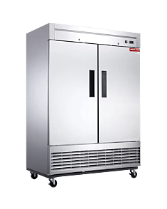 New Air NSF-115-H 54.5" 2-Solid Door Stainless Steel Reach-In Freezer with 1154L Capacity - 115V, 1250W