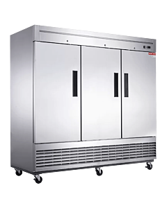 New Air NSR-182-H 82.5" 3-Solid Door Stainless Steel Reach-In Refrigerator with 1820L Capacity - 115V, 760W
