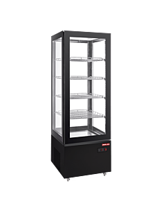 New Air NUDC-21-S 20.5" Upright 4-Sided Glass Refrigerated Display Case with 250L Capacity - 110-120V, 2.85A