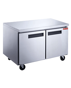 New Air NUR-060-SS 60" Stainless Steel 2-Door Undercounter Refrigerator with 439L Capacity - 115V, 280W