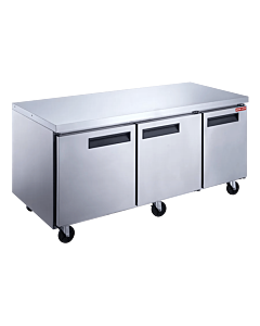 New Air NUR-072-SS 72" Stainless Steel 3-Door Undercounter Refrigerator with 538L Capacity - 115V, 380W