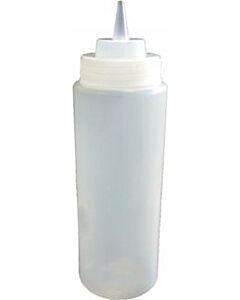 Omcan 32 oz Wide Mouth Squeeze Bottle - Clear, 6/Pack - CA