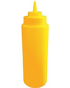 Omcan 32 oz Wide Mouth Squeeze Bottle - Yellow, 6/Pack - CA