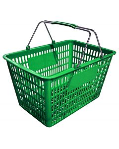 Omcan 18.75" X 11.5" Plastic Grocery Market Shopping Basket - Green - CA