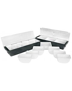 Omcan White Inserts for Plastic Condiment Holders with Clear Cover