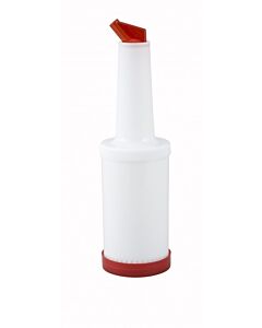Winco PPB-2R 2 qt Pour with Red Spout & Lid - CA