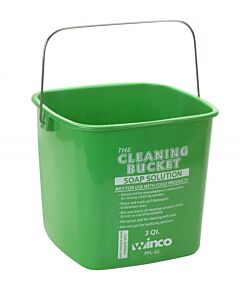 Winco PPL-3G Cleaning Bucket / Pail, 3 qt, Green Soap Solution - USA
