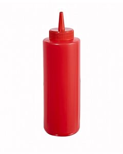 Winco PSB-24R Squeeze Bottle, 24 oz., Red, 6 Pc/Pack - USA