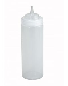 Winco PSW-32 32 oz. Wide Mouth Squeeze Bottle, Clear, 6 Pc/Pack - USA