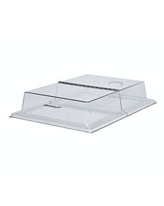 Cambro RD1220CWH135 Rectangular Display Dome Cover with Hinge 12" x 20" - Clear