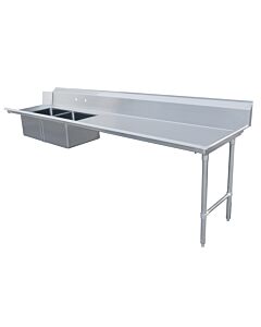 Zanduco Right Side Soiled Dish Table with Two Sinks