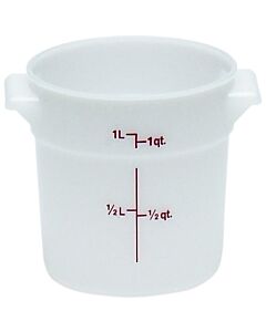 Cambro White Round Polyethylene Food Storage Container, Camwear, RFS