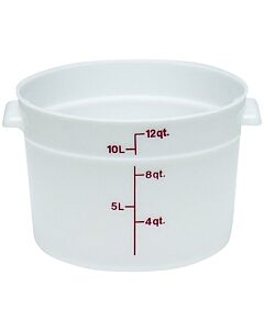 Cambro RFS12148 12 qt White Round Polyethylene Food Storage Container - Camwear - CA