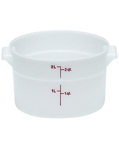 Cambro RFS2148 2 qt White Round Polyethylene Food Storage Container - Camwear - CA