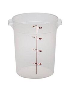 Cambro RFS4148 4 qt White Round Polyethylene Food Storage Container - Camwear - CA