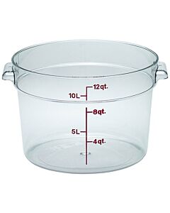 Cambro 12 qt Food Storage Container - Round - Camwear - Polycarbonate - Clear - RFSCW12135 - CA