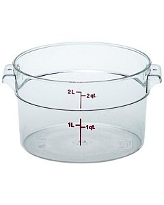 Cambro 2 qt Food Storage Container - Round - Camwear - Polycarbonate - Clear - RFSCW2135 - CA
