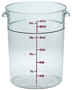 Cambro 22 qt Food Storage Container - Round - Camwear - Polycarbonate - Clear - RFSCW22135 - CA