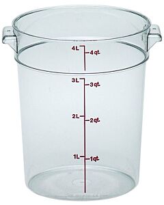 Cambro 4 qt Food Storage Container - Round - Camwear - Polycarbonate - Clear - RFSCW4135 - CA
