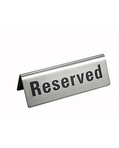 Winco RVS-4 Reserved Sign 4-3/4" x 1-3/4" - CA